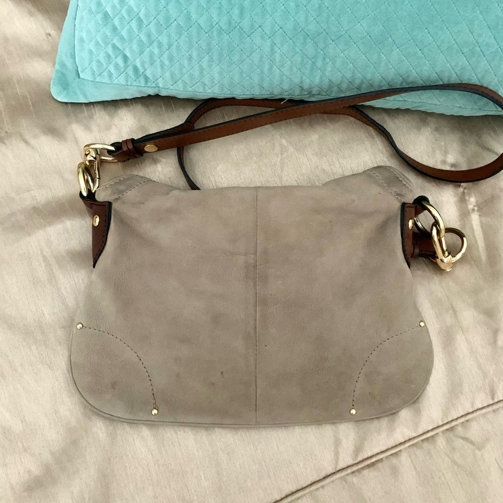 JCrew Suede Leather Gold Crossbody Shoulder Bag - Picture 9 of 11